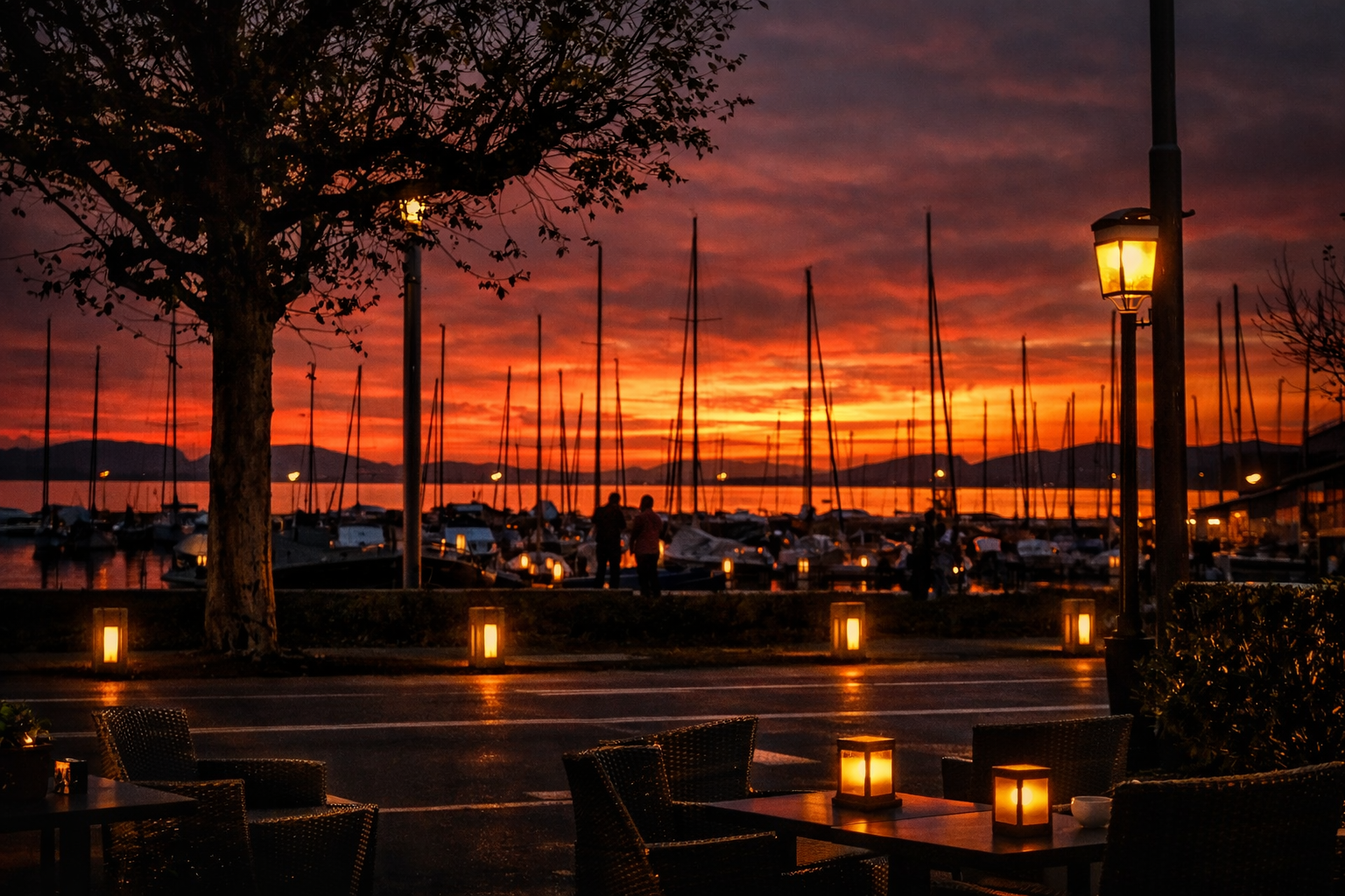 Vue du MGM Café au bord du lac à Ouchy, Lausanne